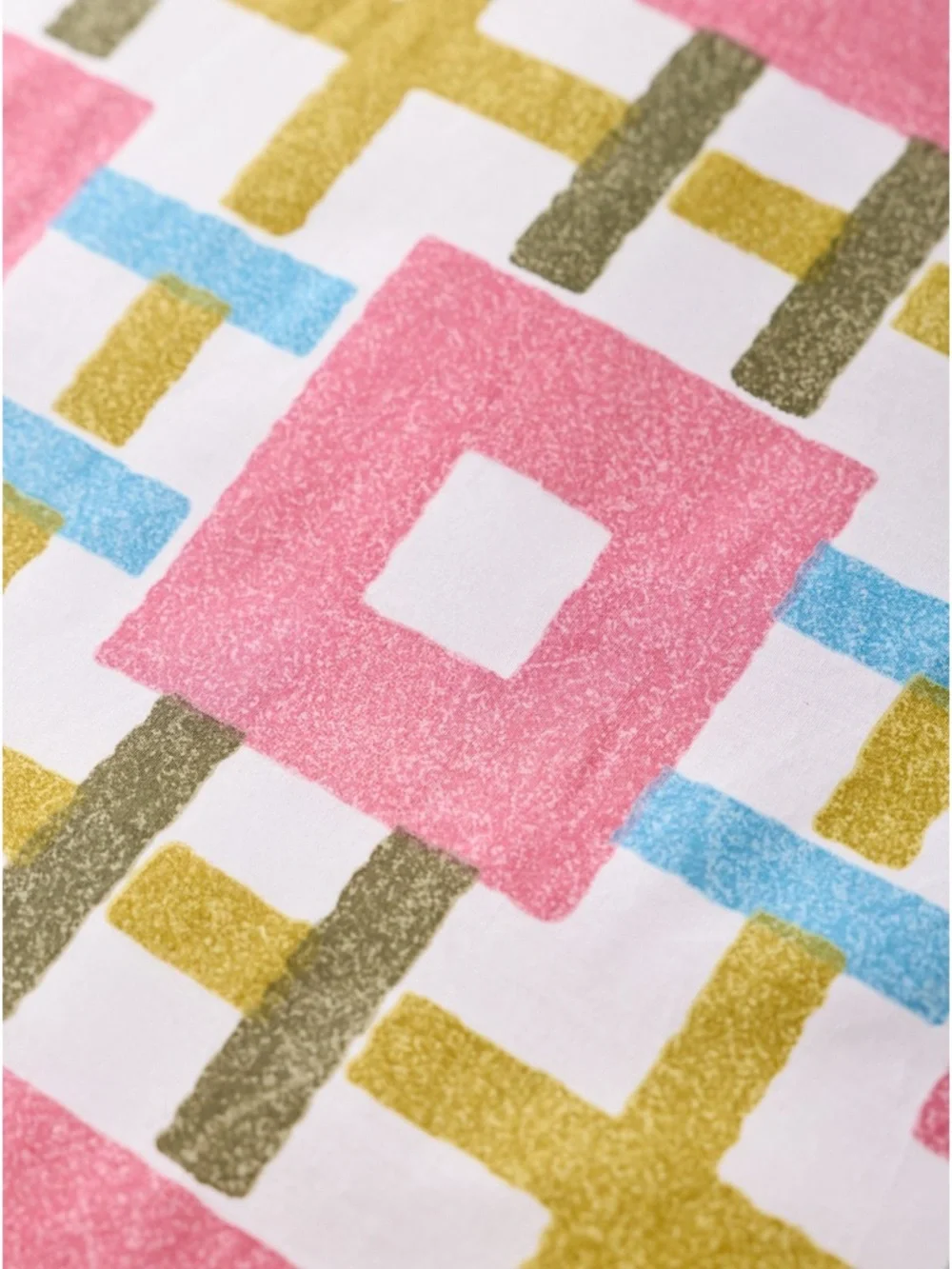 Assorted Geometric Cotton Duvet Cover – Pink & Blue Pattern